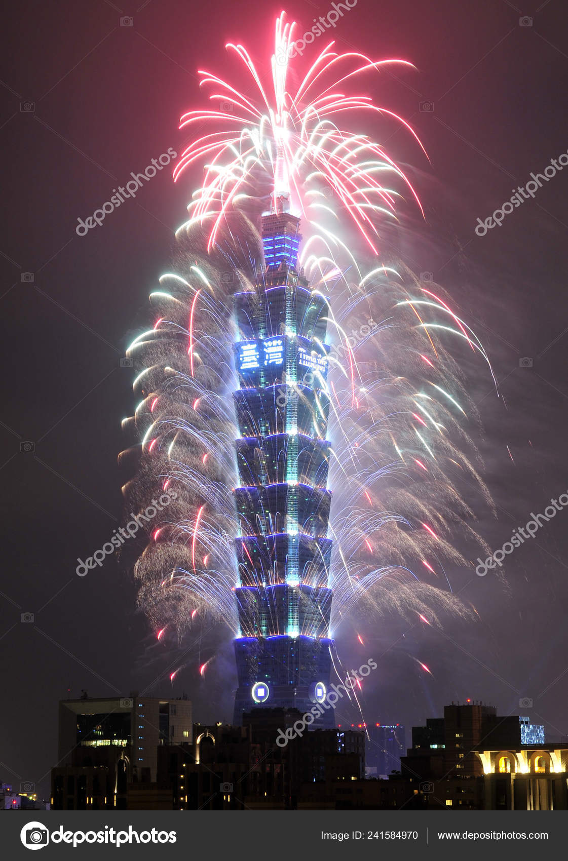 Taipei 101 Tower On New Year