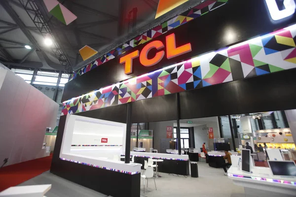 Zicht Stand Van Tcl Tijdens Een Expo Shanghai China Maart — Stockfoto