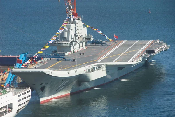 Portaaviones Chinas Liaoning Ciudad Dalian Noreste Provincia Chinas Liaoning Octubre — Foto de Stock