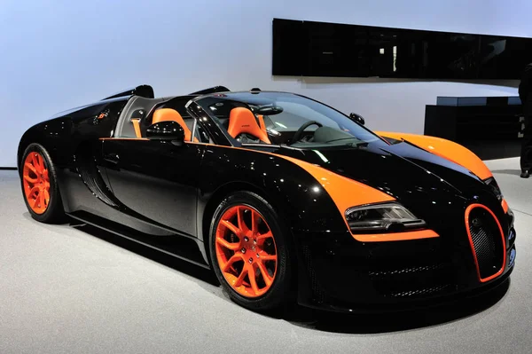 Bugatti Veyron Grand Sport Vitesse Wrc Edition Sports Car Displayed — Stock Photo, Image