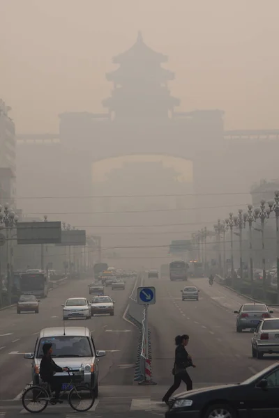 Blick Auf Dicken Smog Peking China Oktober 2011 — Stockfoto