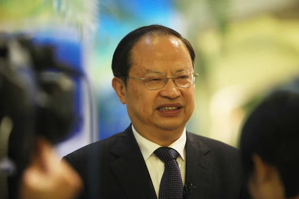 Wang Jianzhou Bývalý Předseda China Mobile Dotazován Během Egmont Asie — Stock fotografie