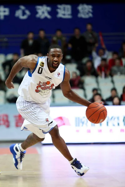 Gilbert Arenas Los Tiburones Shanghai Gotea Contra Los Tigres Voladores — Foto de Stock