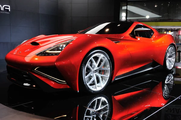 Samochód Sportowy Vulcano Przez Włoską Firmę Projektową Icona Jest Wyświetlany — Zdjęcie stockowe