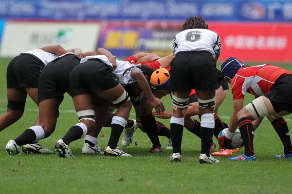 Japán Piros Fidzsi Szigetek Fehér Játékosok Versenyeznek Mérkőzés Során 2013 — Stock Fotó