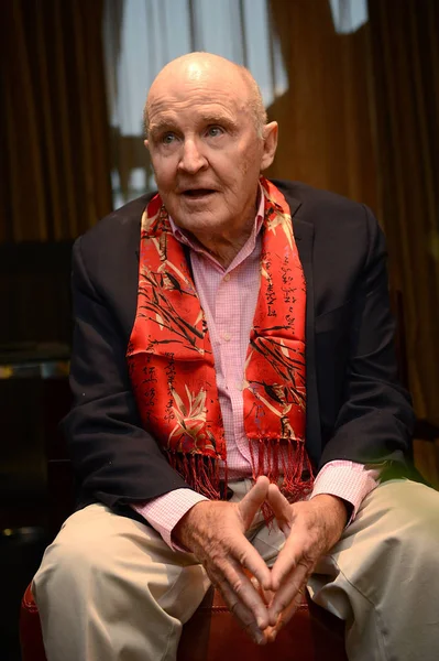 Jack Welch Ceo General Electric Habla Una Entrevista Durante Una — Foto de Stock