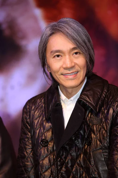 Hong Kong Actor Director Stephen Chow Smiles Press Conference Movie — 图库照片