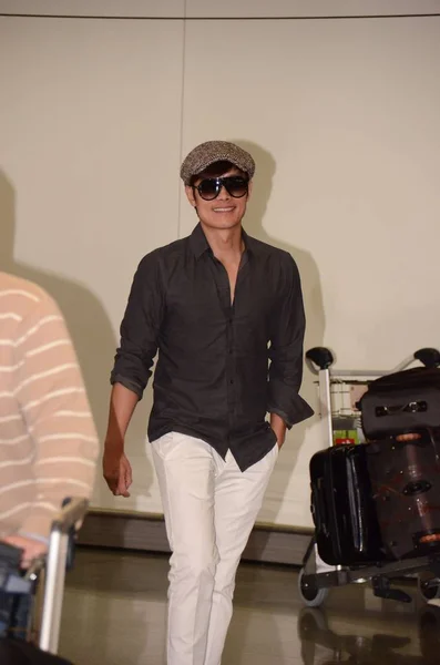 Корейский Актёр Бён Хун Прибыл Гонконгский Международный Аэропорт Гонконге Китай — стоковое фото