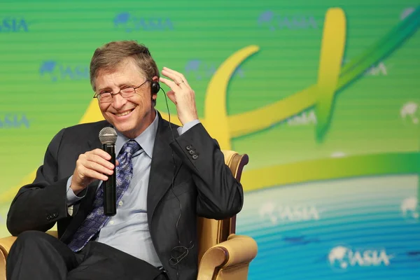Bill Gates Med Leder Bill Melinda Gates Foundation Taler Underforum – stockfoto