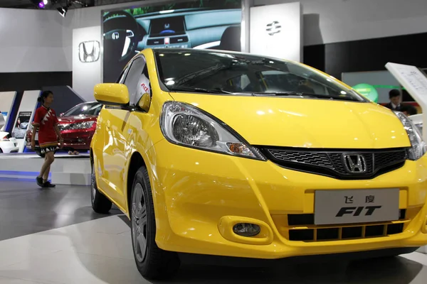 File Honda Fit Viene Visualizzato Durante Salone Dell Auto Nella — Foto Stock