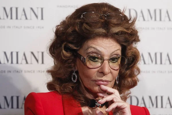 Actrice Italienne Sophia Loren Réagit Lors Une Conférence Presse Marque — Photo