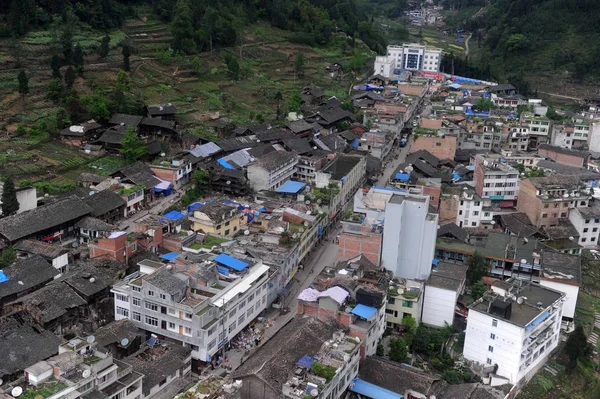 Luftaufnahme Der Häuser Die Bei Dem Erdbeben Der Stärke Taiping — Stockfoto