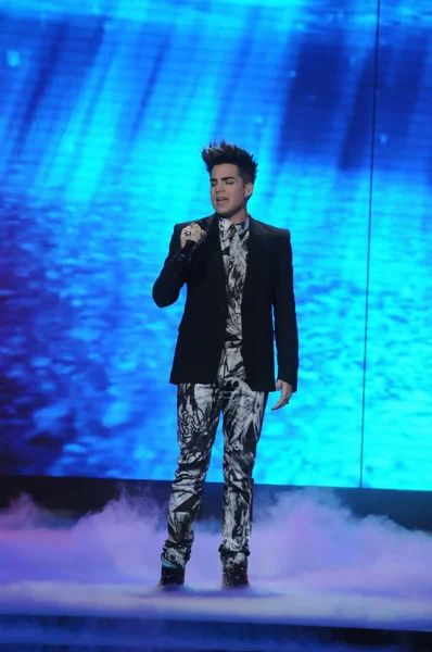 Abd Şarkıcı Adam Lambert Gerçek Ilk Atağın Bir Kayıt Oturumu — Stok fotoğraf