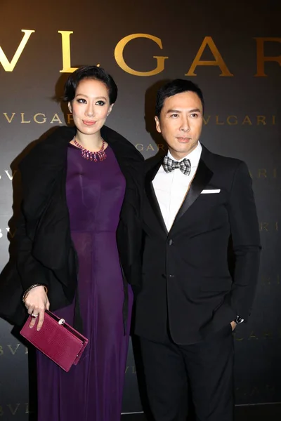 Hong Kong Ator Donnie Yen Certo Sua Esposa Modelo Cecilia — Fotografia de Stock