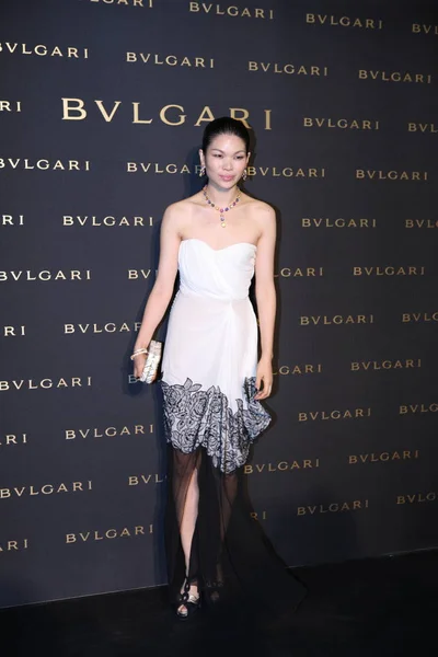 Chinese Model Yan Poses Opening Ceremony Bvlgari Flagship Store Shanghai — Stock Photo, Image