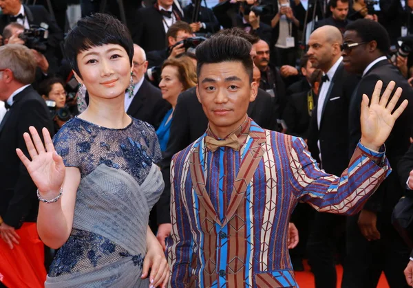 Die Chinesische Schauspielerin Zhao Tao Links Und Der Schauspieler Wang — Stockfoto