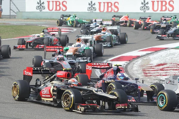 Sürücüleri 2013 Formül Bir Çin Grand Prix Sırasında Shanghai International — Stok fotoğraf