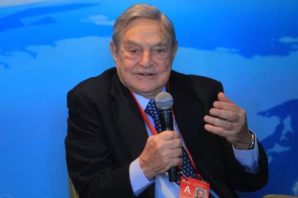 George Soros Presidente Del Soros Fund Management Fondatore Dell Open — Foto Stock
