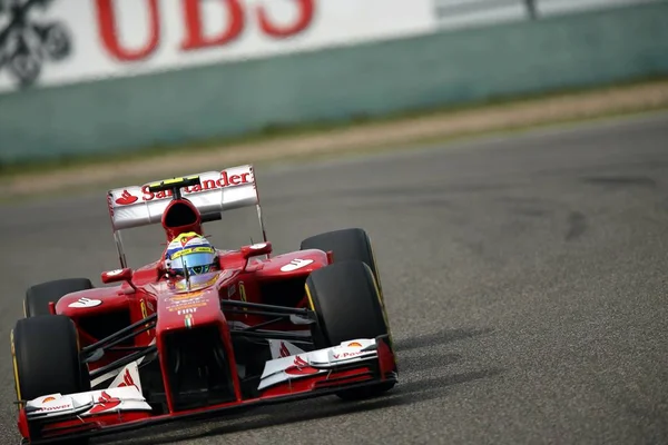 Пилот Формулы Бразилии Фелипе Масса Ferrari Принимает Участие Квалификационной Сессии — стоковое фото