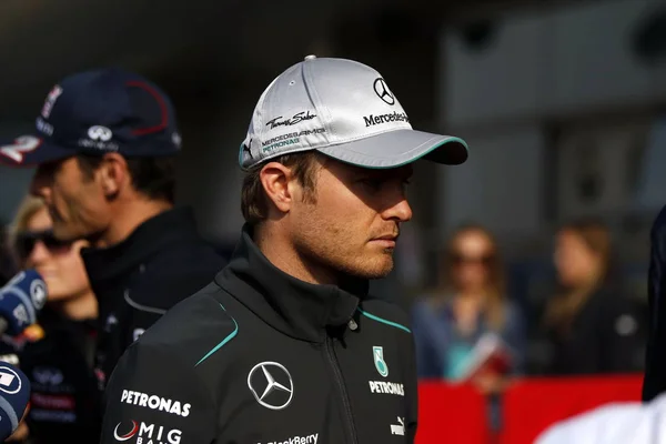 Allemagne Pilote Nico Rosberg Mercedes Est Interviewé Sur Circuit International — Photo