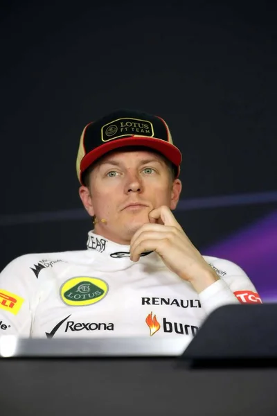 Kimi Raikkonen Pilote Finlandaise Lotus Assiste Une Conférence Presse Après — Photo