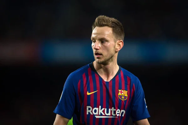 Ivan Rakitic Barcellona Reagisce Durante Seconda Partita Dei Quarti Finale — Foto Stock