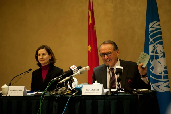 Vice Segretario Generale Delle Nazioni Unite Jan Eliasson Destra Sua — Foto Stock