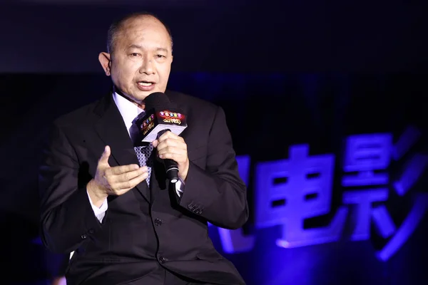 Hong Kong Regissören John Woo Talar Vid Föreläsning För Kinesiska — Stockfoto