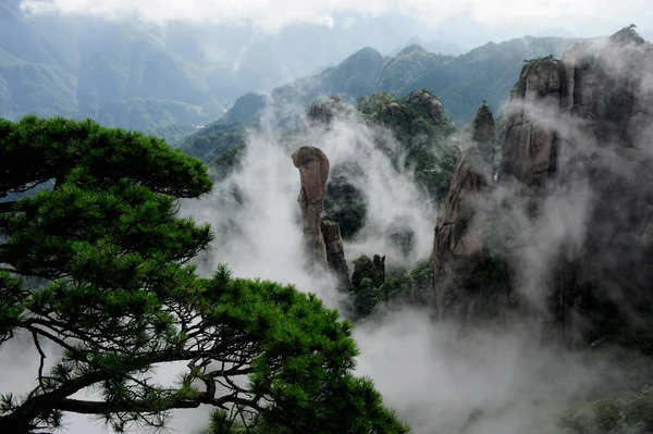 Пейзаж Моря Облаков Горы Саньциншань Национальный Парк Городе Шанрао Восточный — стоковое фото
