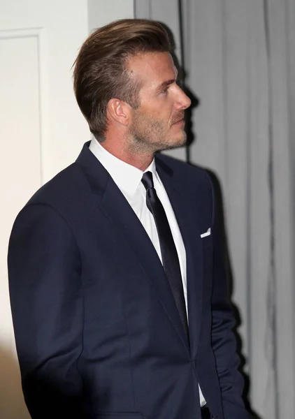 Bintang Sepak Bola Inggris David Beckham Menghadiri Sebuah Konferensi Pers — Stok Foto