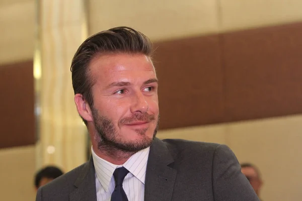 Ngiliz Futbol Yıldızı David Beckham Şanghay Çin Bir Basın Toplantısı — Stok fotoğraf