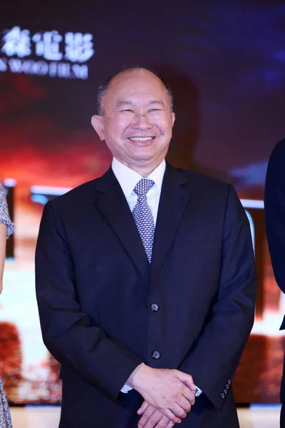 Director Hong Kong John Woo Sonríe Durante Una Conferencia Prensa —  Fotos de Stock