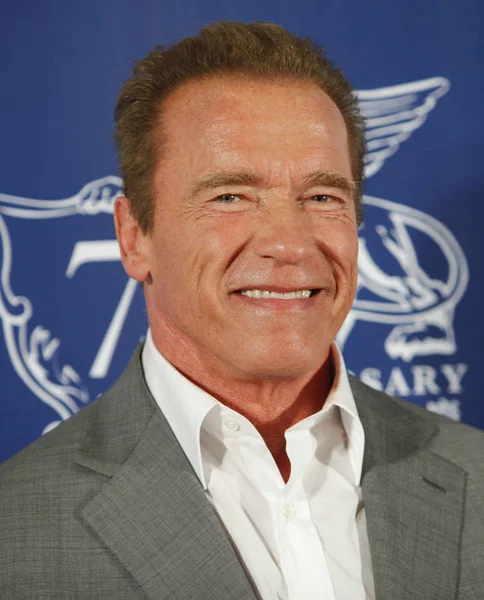 Actor Estadounidense Arnold Schwarzenegger Sonríe Estreno Película Expendables Macao China — Foto de Stock