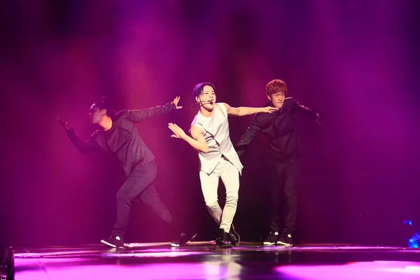 Kim Jun South Korean Boy Group Jyj Center Performs Concert — Stock Photo, Image