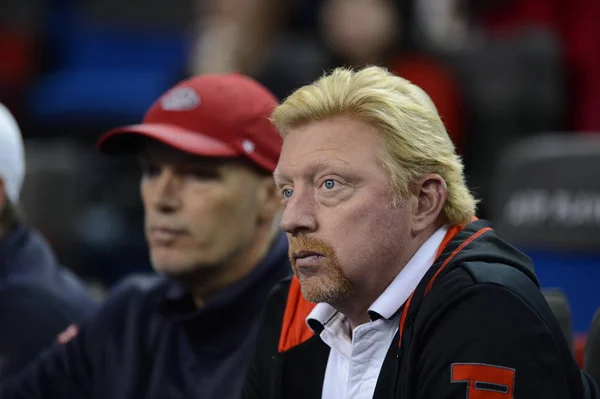 Estrella Del Tenis Alemana Boris Becker Partido Segunda Ronda Los — Foto de Stock