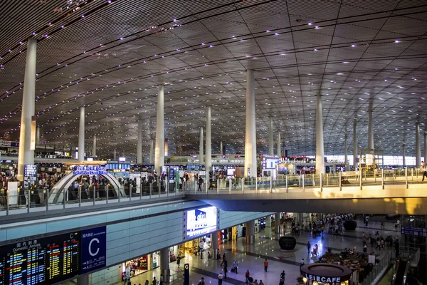 Uitzicht Terminal Van Internationale Luchthaven Beijing Capital Peking China Juli — Stockfoto