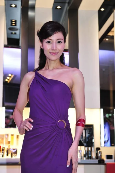 香港女優ミシェル リーは 2013 日中国 香港の Shiseidos の新しいブティックの開会式中にポーズします — ストック写真