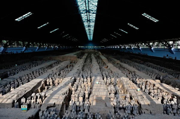 Теракота Воїнів Виставлений Музеї Terra Cotta Воїнів Коней Цінь Shihuang — стокове фото