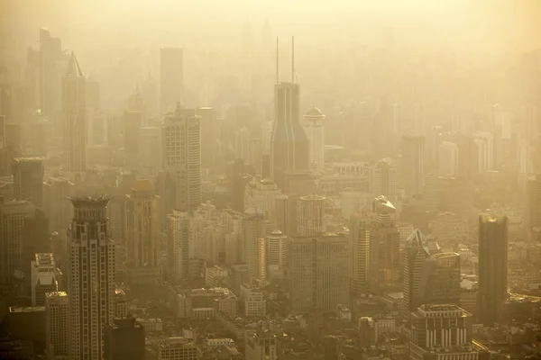 Deze Foto Genomen Van Hoog Shanghai World Financial Center Toont — Stockfoto