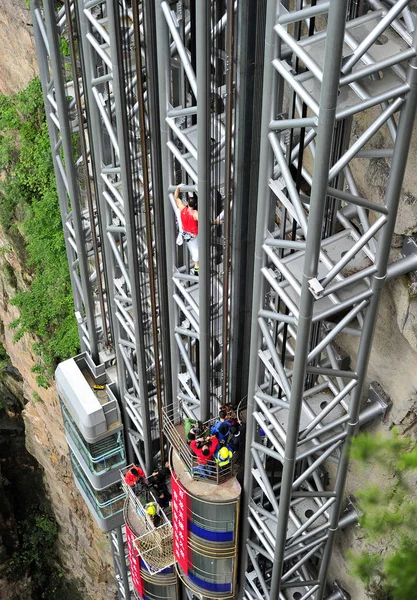 French Climber Jean Michel Casanova Climbs Bailong Elevator Also Known — Stock Photo, Image