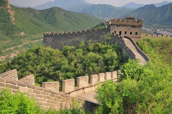 Krajobraz Wielkiego Muru Juyongguan Pekinie Chiny Maja 2013 — Zdjęcie stockowe