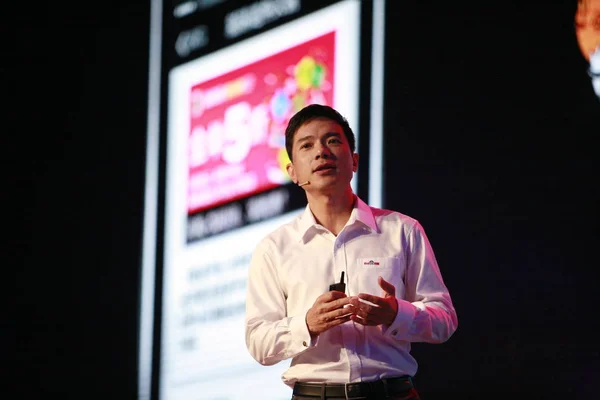 Robin Yanhong Chairman Ceo Baidu Inc Makes Presentation Baidu Technology — Stock Photo, Image