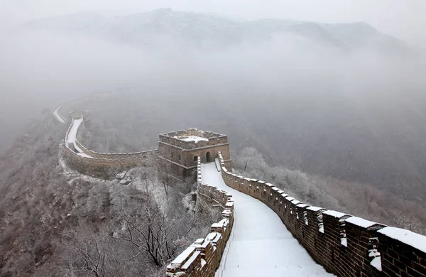 Landskapet Mutianyu Great Wall Huairou District Peking Kina December 2011 — Stockfoto