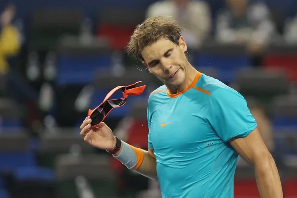 Rafael Nadal Aus Spanien Reagiert Als Beim Shanghai Rolex Masters — Stockfoto