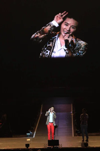 Sydkoreansk Sångare Kim Junsu Utför Sin Konsert Shanghai Kina Juli — Stockfoto