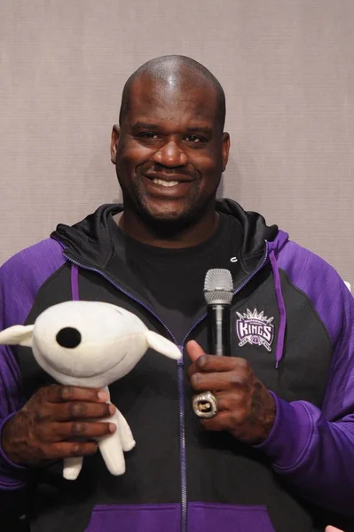 Retired Nba Star Shaquille Neal Poses Promotional Event Monster Superstar — Stock Photo, Image