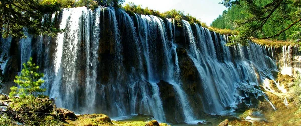 Paisagem Cachoeiras Vale Jiuzhaigou Outono Condado Jiuzhaigou Província Autônoma Aba — Fotografia de Stock