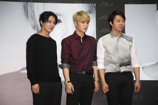 Grupo Pop Surcoreano Jyj Asiste Una Conferencia Prensa Para Gira —  Fotos de Stock