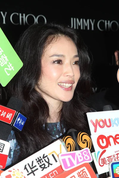 Taiwanese Actress Shu Interviewed She Arrives Opening Party New Jimmy — Stock Photo, Image