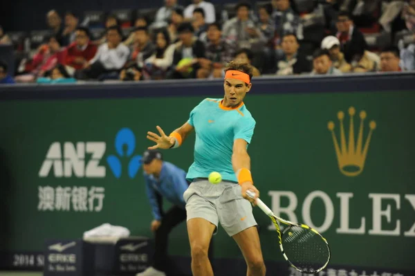 Rafael Nadal Espanha Retorna Tiro Para Feliciano Lopez Espanha Segunda — Fotografia de Stock